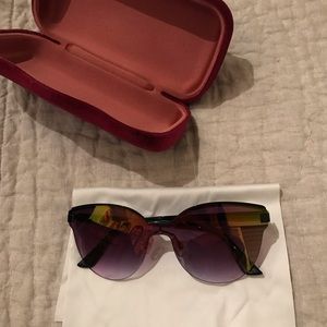 Black / Multi-Color Framed Sunglasses